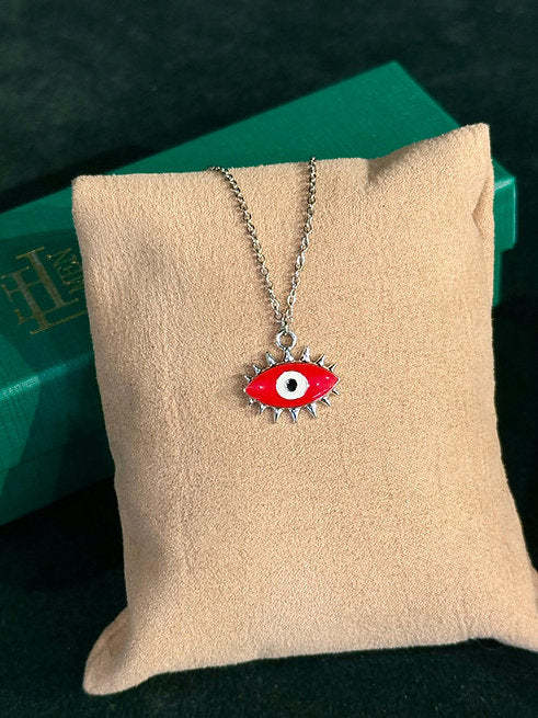 Colar Olho Grego Red Spiky