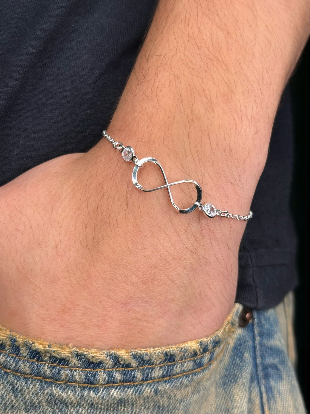 Pulseira Infinity Cristal Prata925