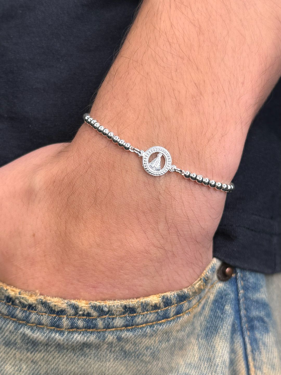 Pulseira Nossa Senhora Aparecida Spheres Prata925