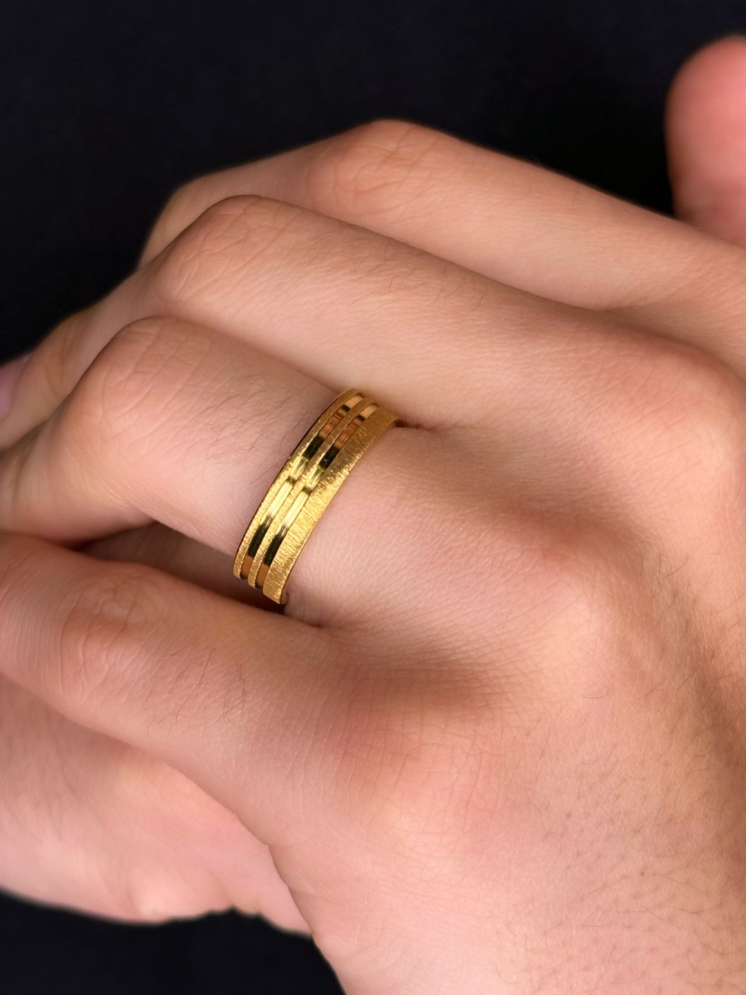 Anel Gold Escovado