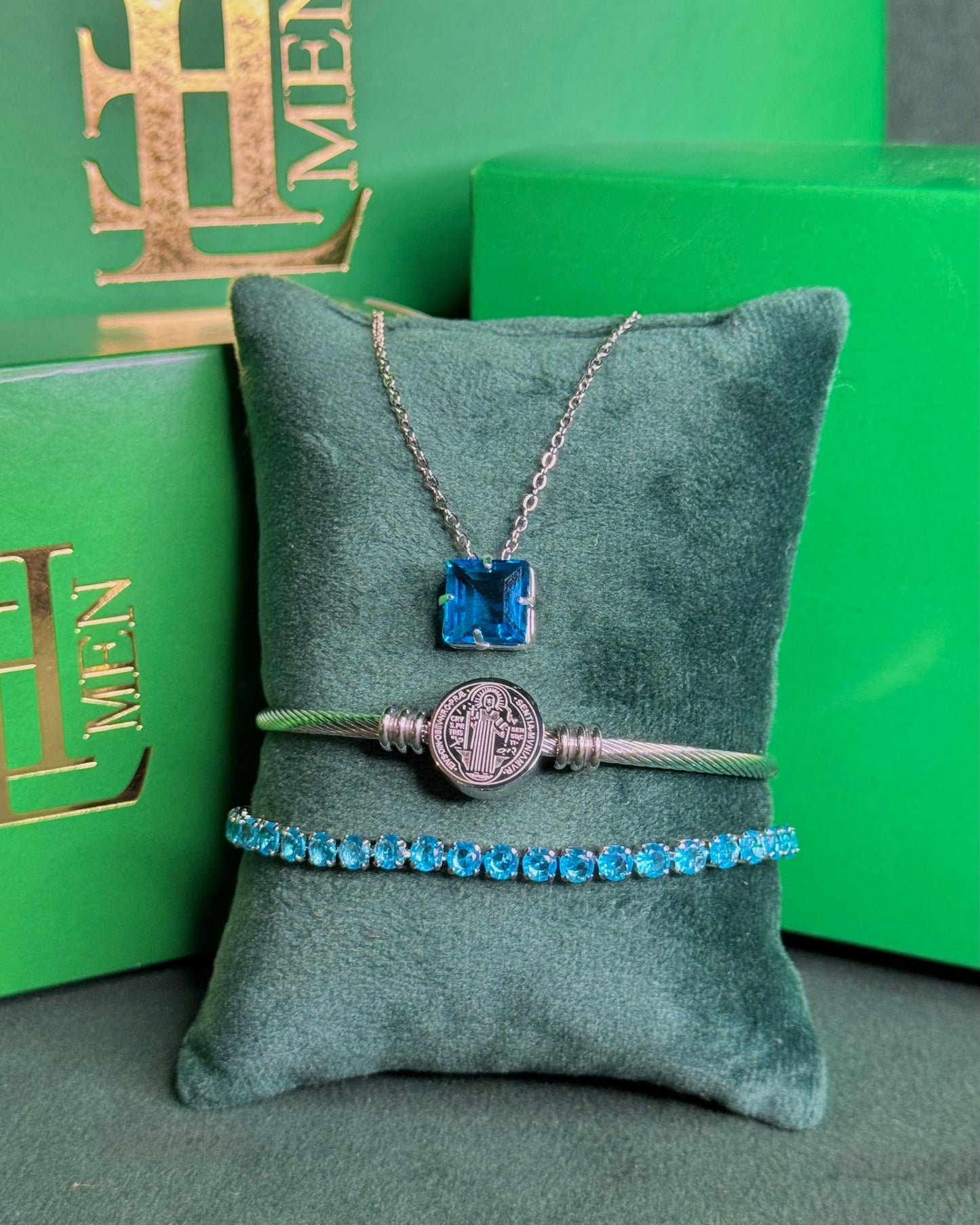 Kit Bracelete São Bento + Colar Clássico + Riviera de Brinde