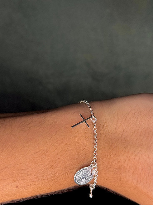 Pulseira Fé 3 Pingentes