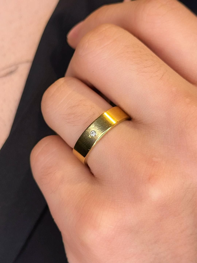 Aliança Classic Gold Steel