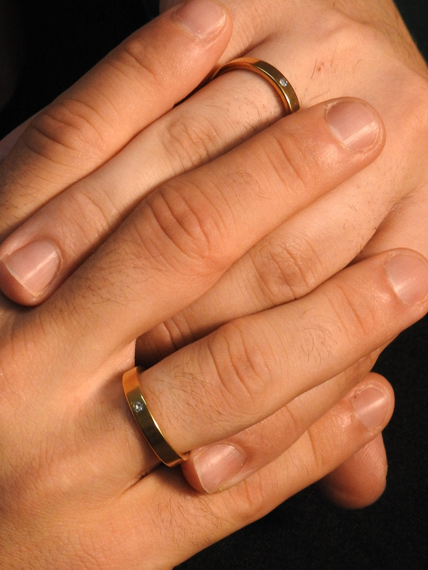 Aliança Classic Gold Steel