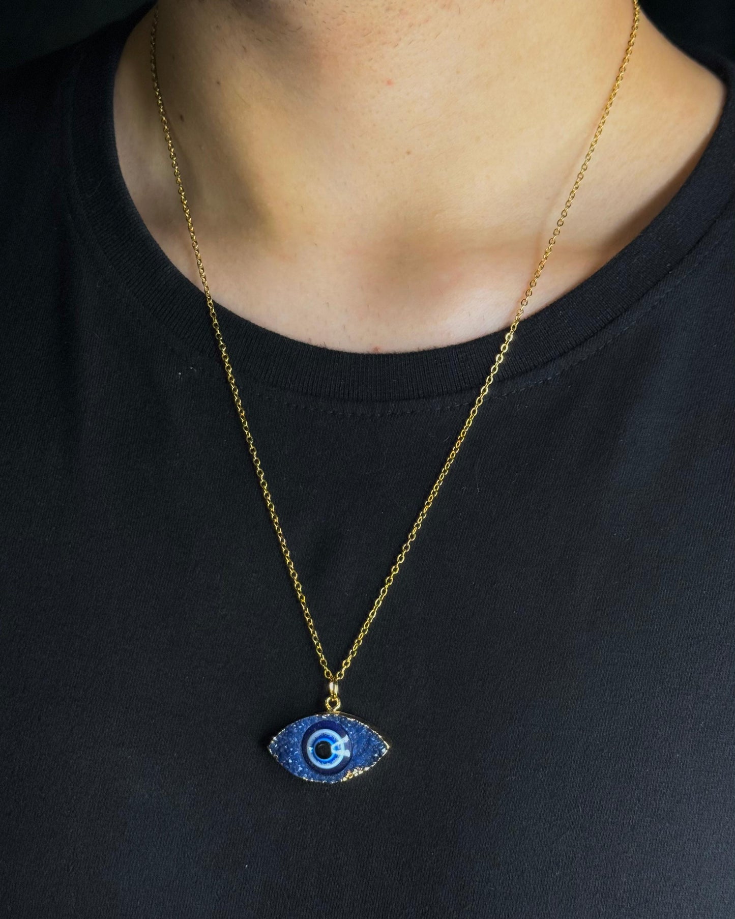 Colar Olho Grego Rústico Safira