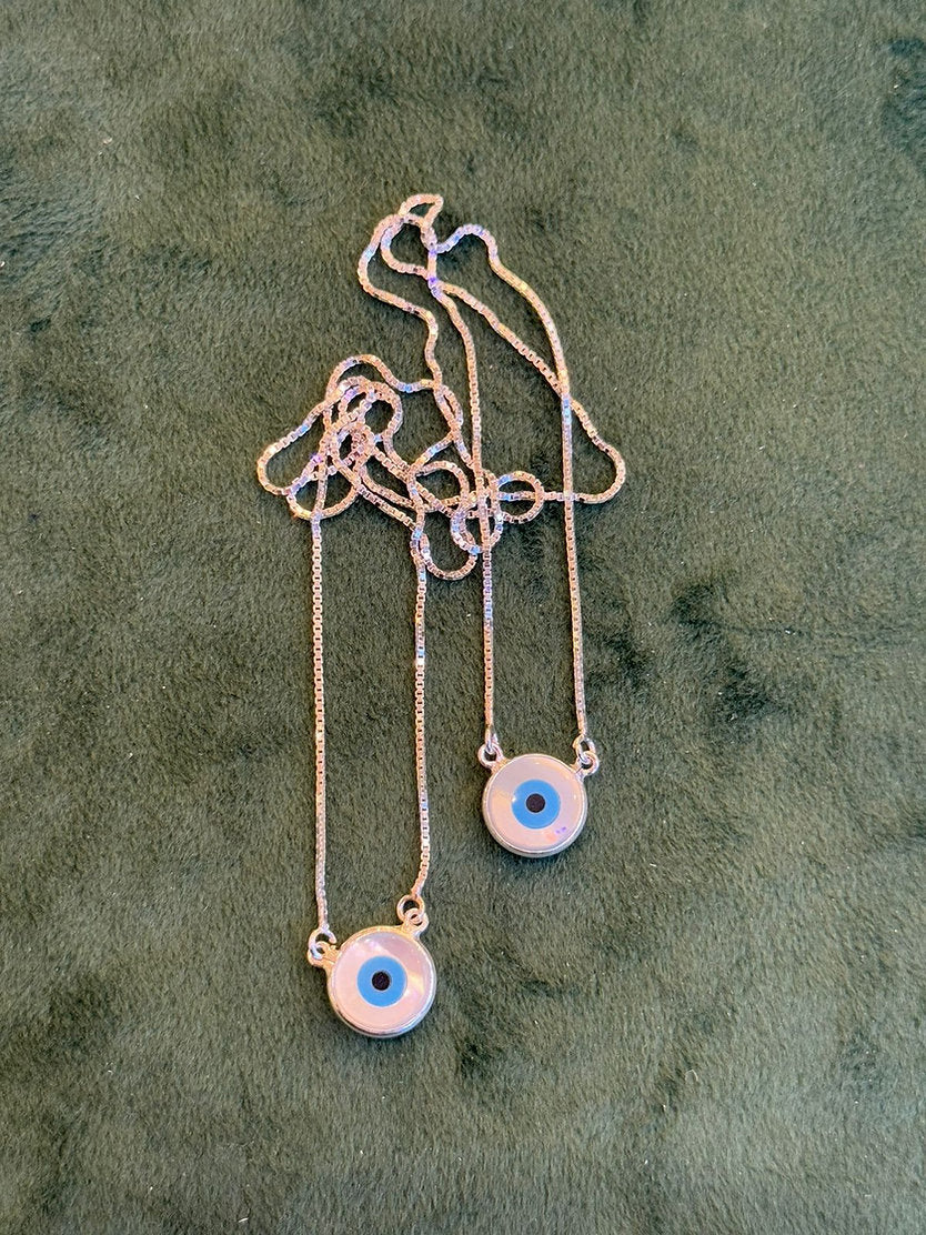 Escapulário Olho Grego Madrepérola Prata925