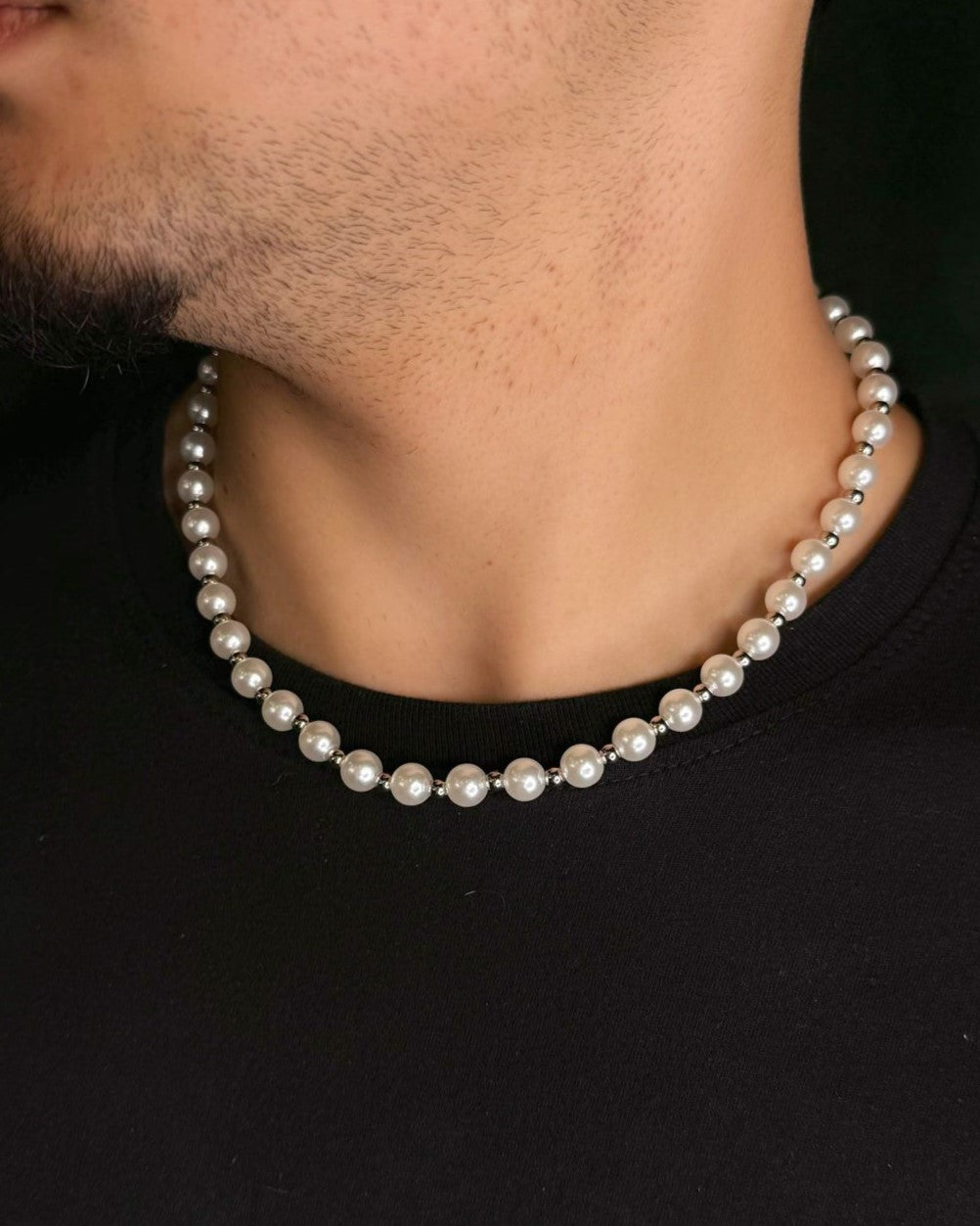 Colar Pérolas Steel