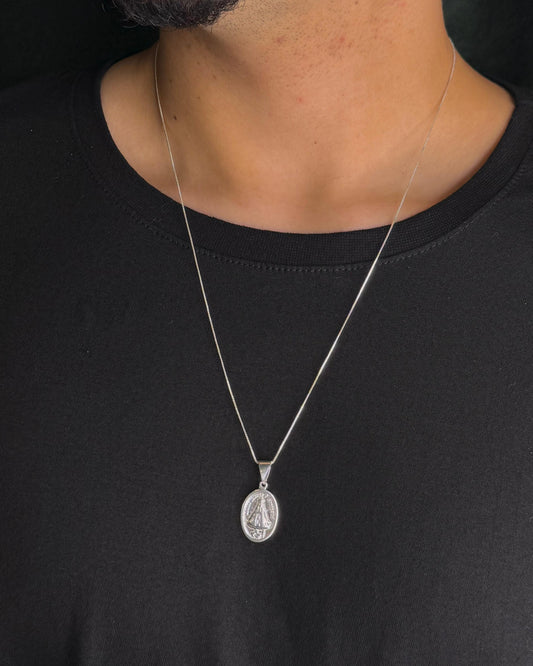 Colar Medalha Nossa Senhora Aparecida Prata925