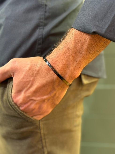 Bracelete Slim Black Steel