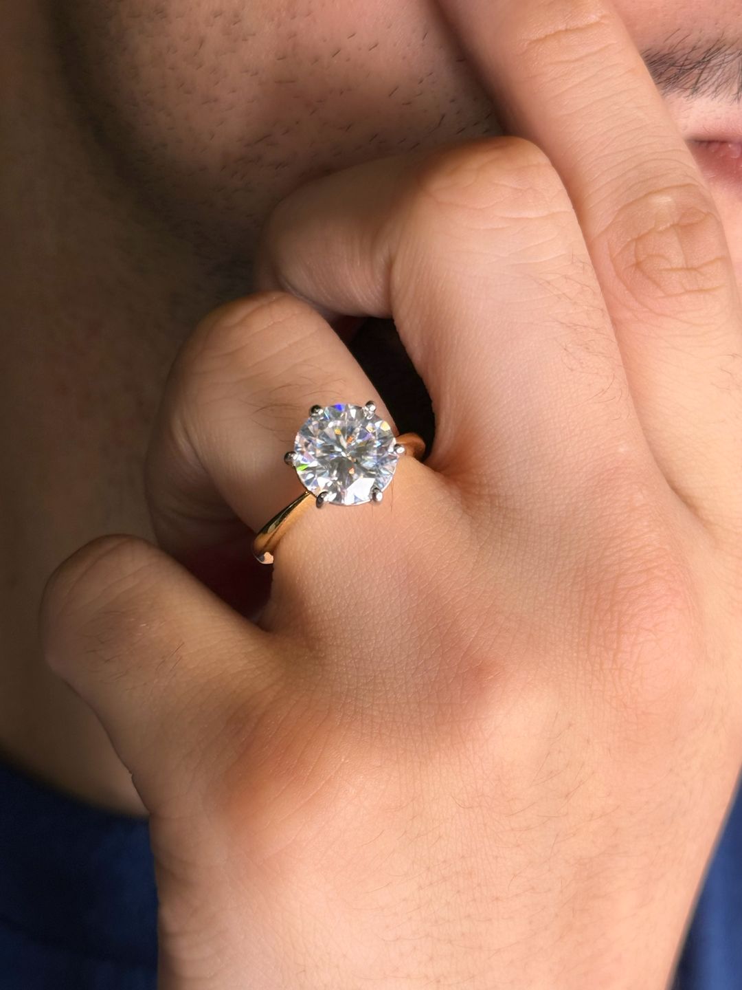 Anel Solitário Moissanite Premium