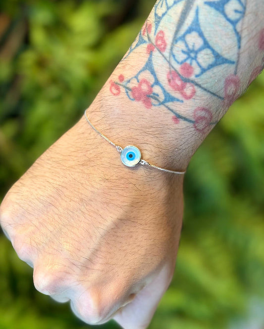 Pulseira Olho Grego Madrepérola Prata925