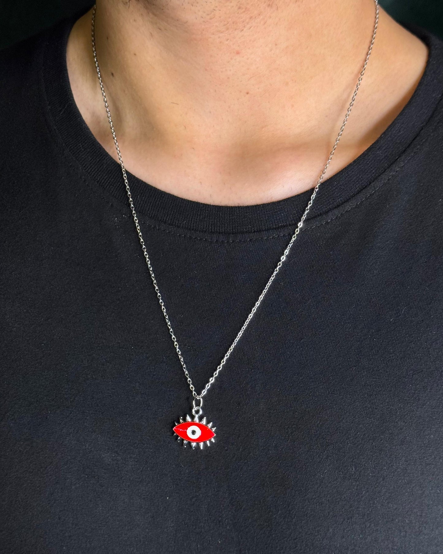 Colar Olho Grego Red Spiky