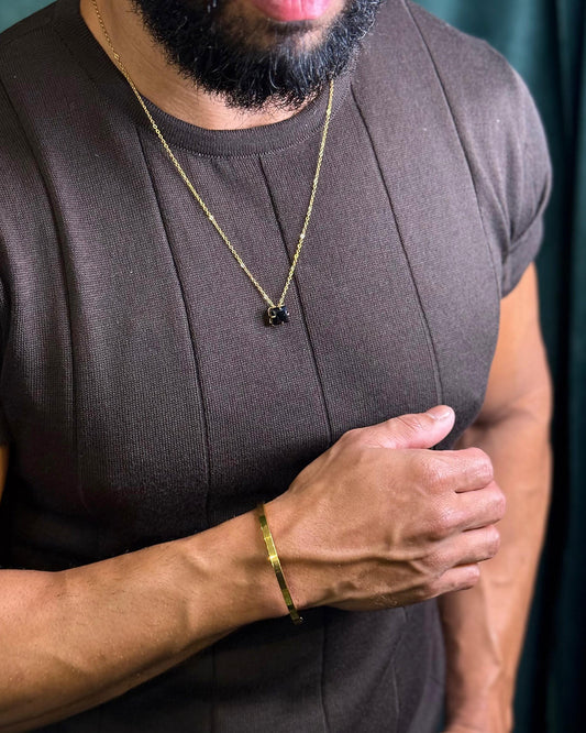 Kit Colar Clássico + Bracelete Gold Steel