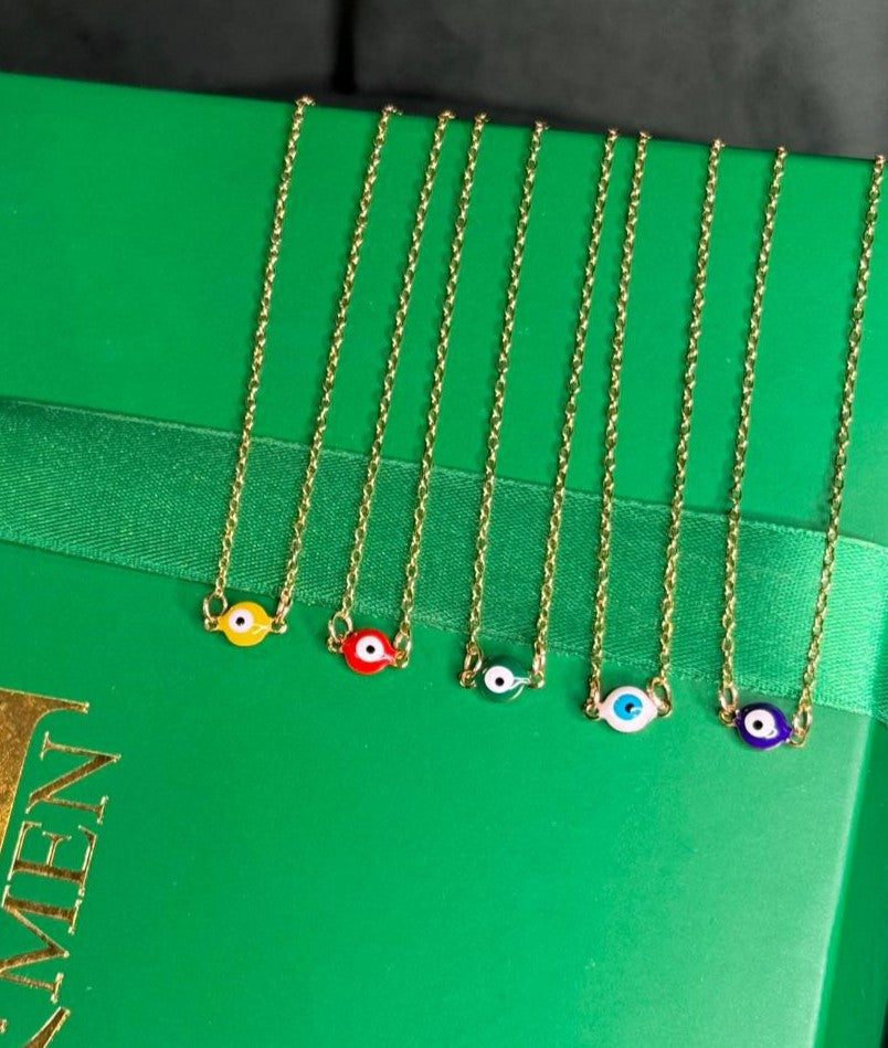 Colar Olho Grego Color Delicate (Escolha a Cor)