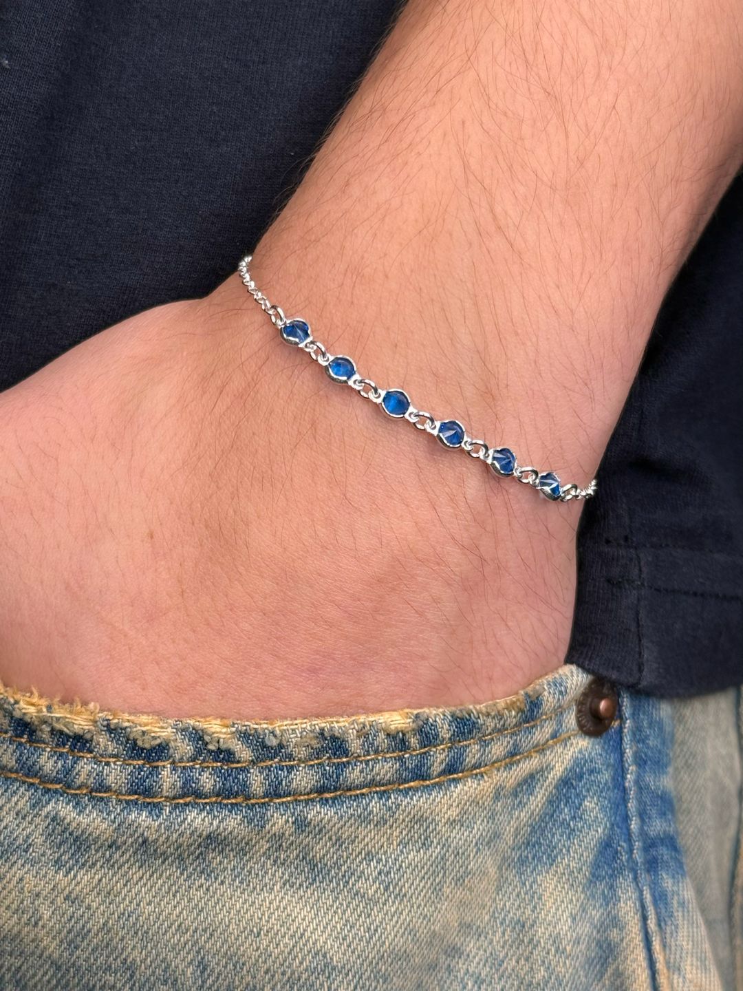 Pulseira Small Dots Safira Prata925