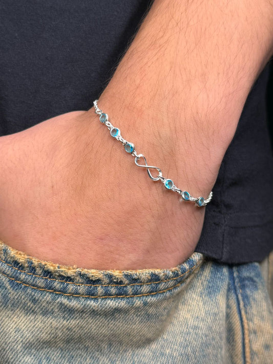 Pulseira Infinity Dots Azul Prata925