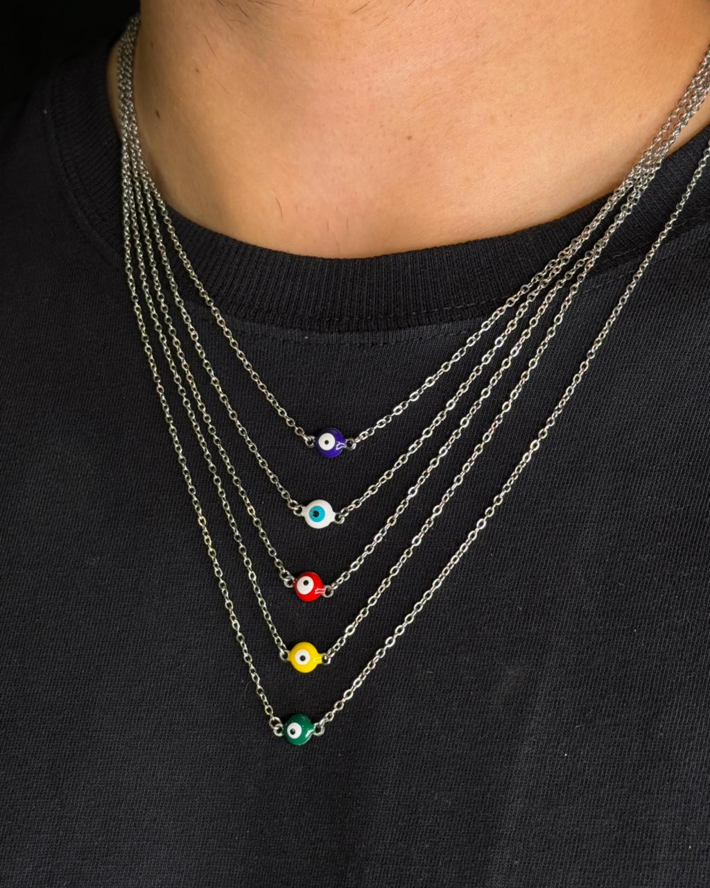 Colar Olho Grego Color Delicate (Escolha a Cor)