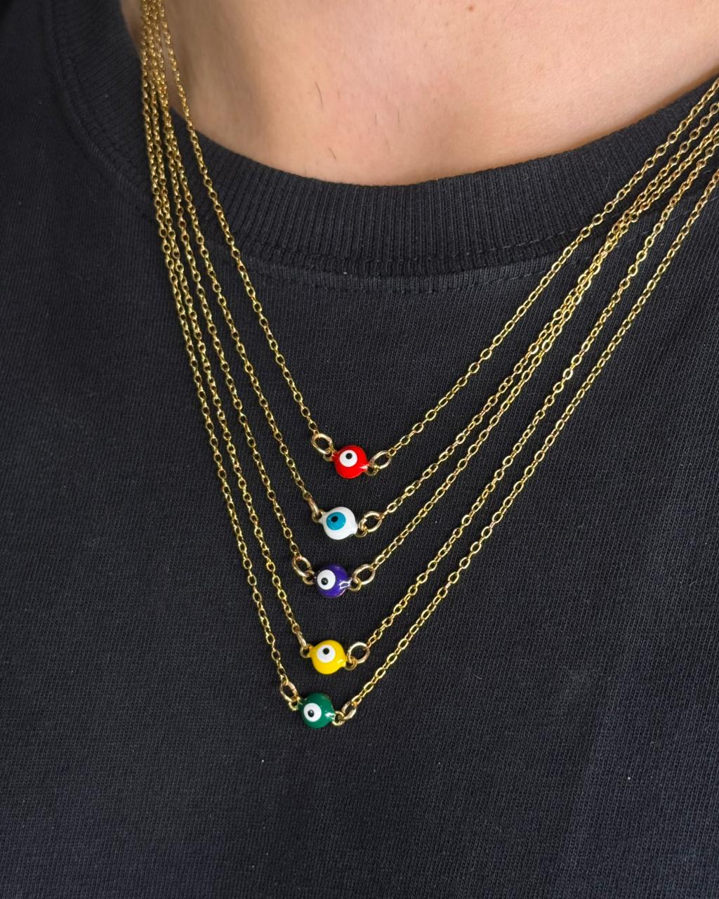 Colar Olho Grego Color Delicate (Escolha a Cor)