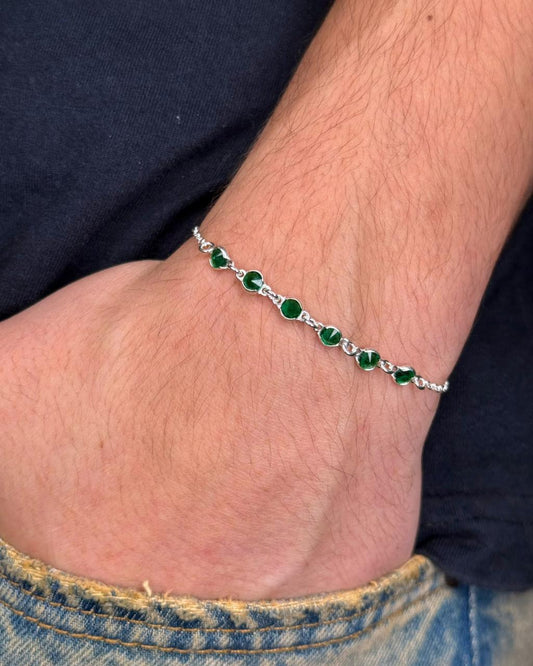 Pulseira Small Dots Esmeralda Prata925