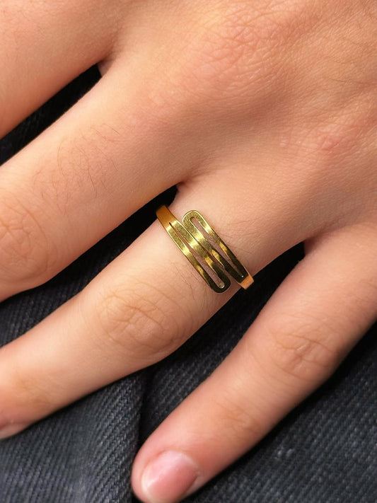 Anel Embrace Gold Steel