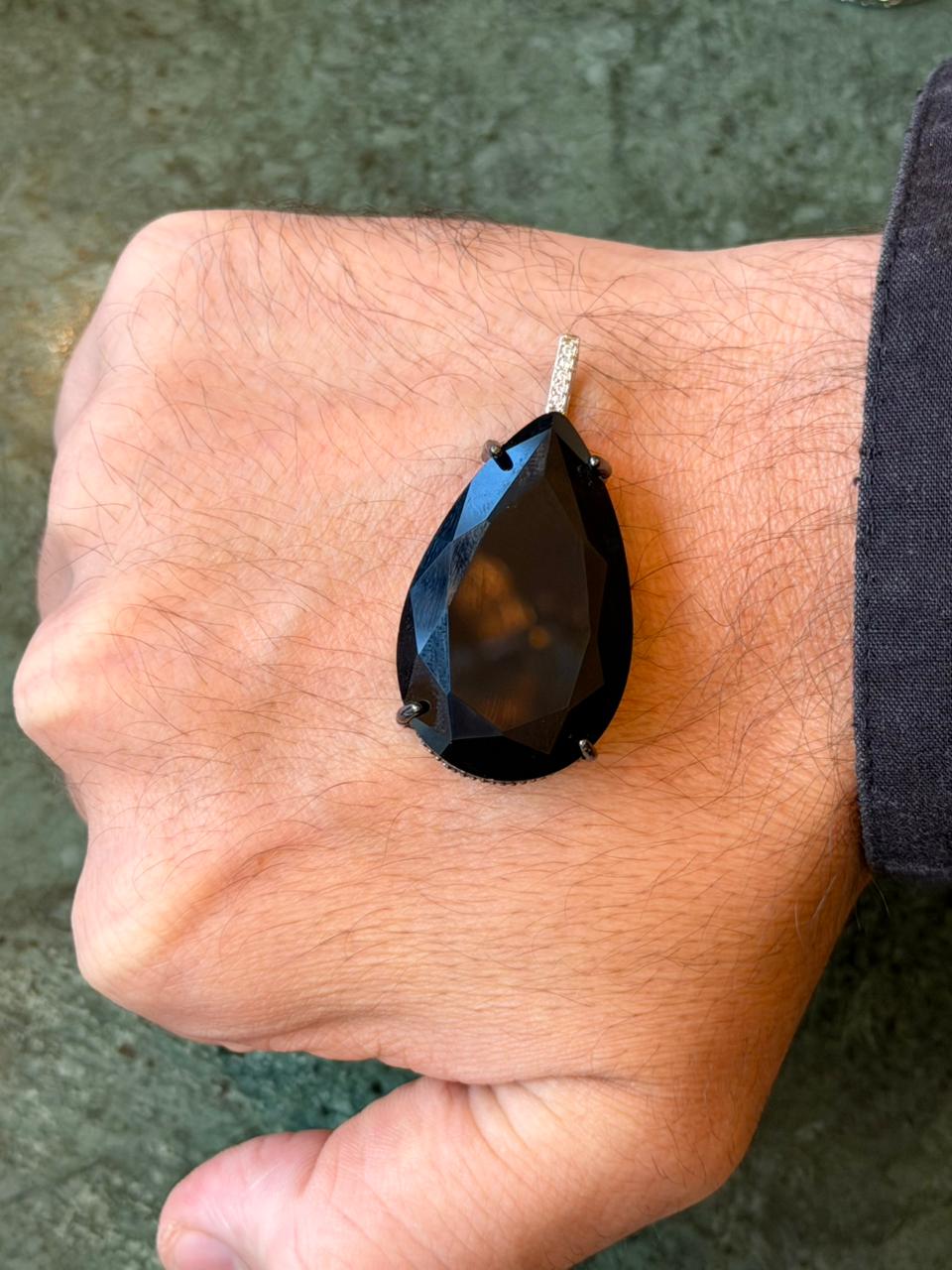 Colar Riviera Cristal Premium + Max Gota Ônix