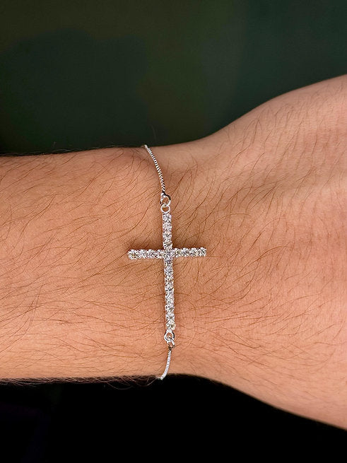 Pulseira Cruz Cristal