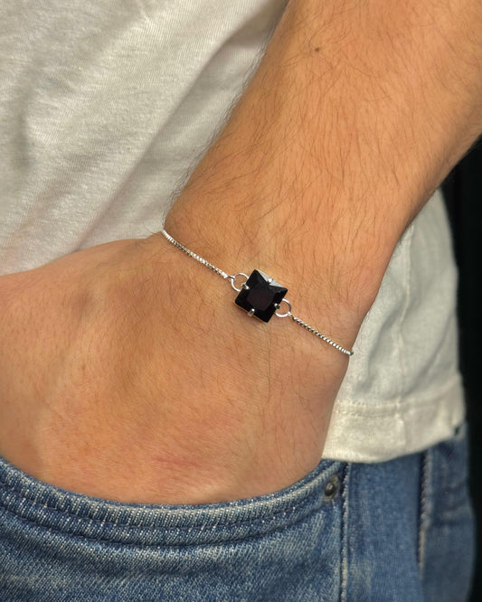 Pulseira Clássica Prateada Ajustável