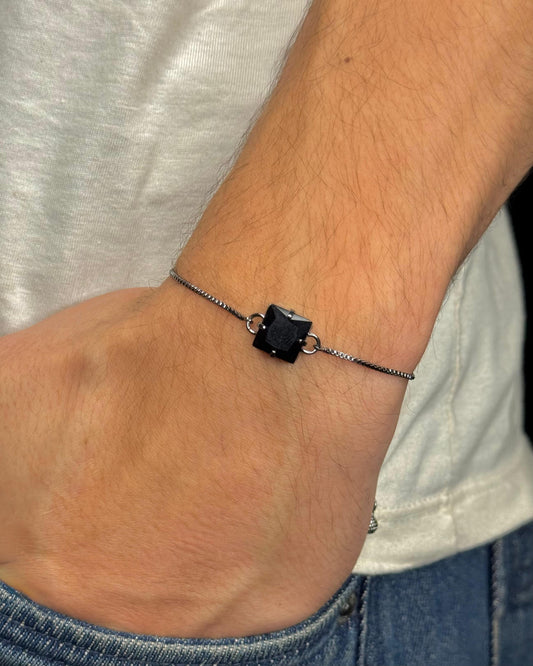 Pulseira Clássica Negra Ajustável