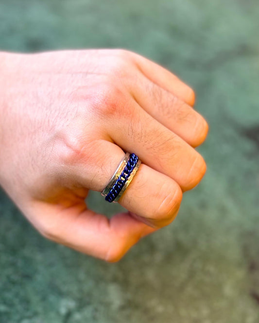Anel Blue Chain