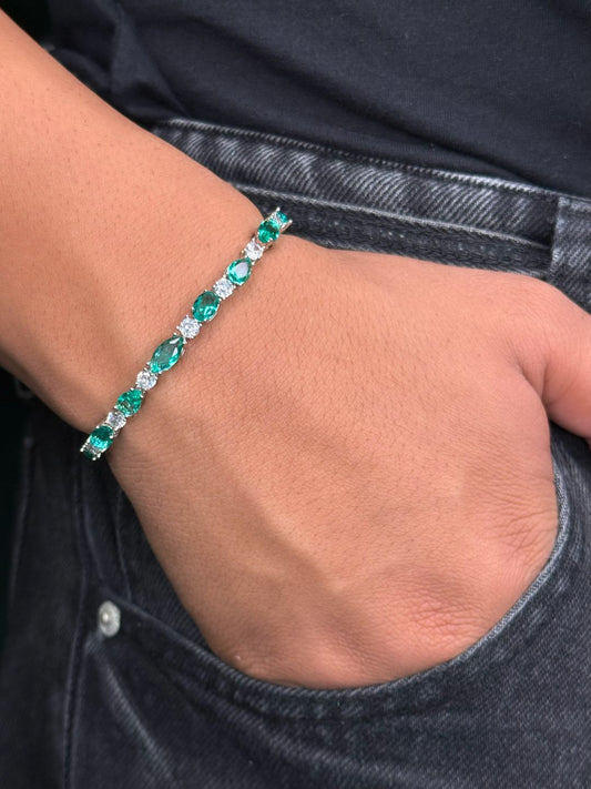Pulseira Riviera Green and Crystal