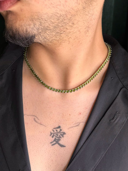 Colar Riviera Peridotto 45cm  - 3 Pontas