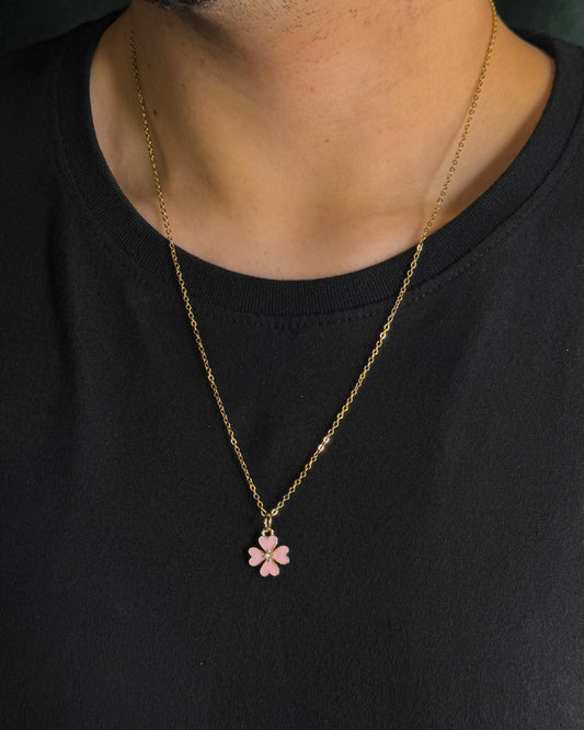 Colar Trevinho Pink Cristal