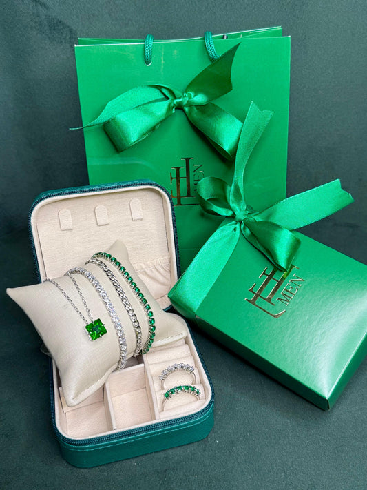 Kit Clássico Esmeralda e Cristal + Embalagens