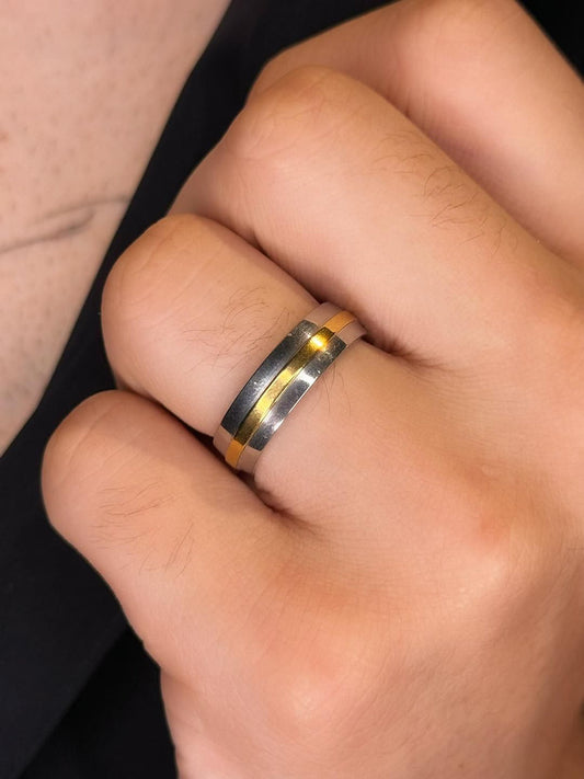 Aliança Gold Line Steel
