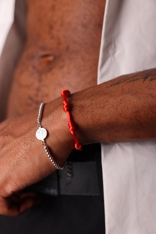 Pulseira 7 Nós + São Bento Prata925