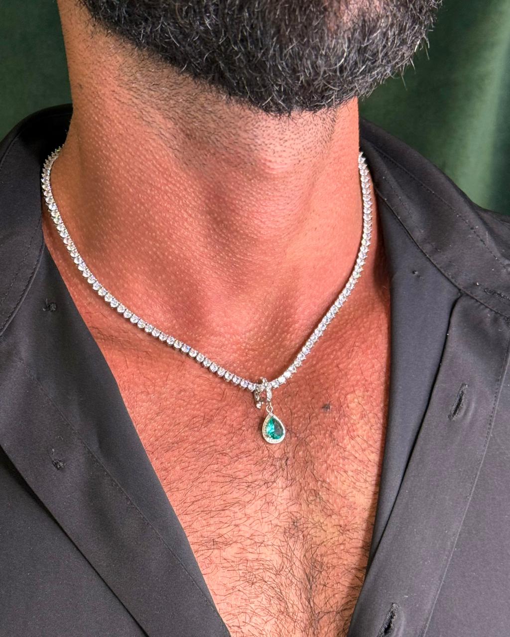 Colar Riviera Premium Cristal + Pingente de Brinde (Escolha a Cor)