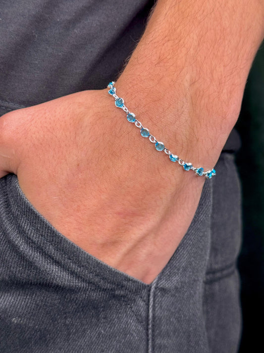 Pulseira Dots Blue Small Prata925