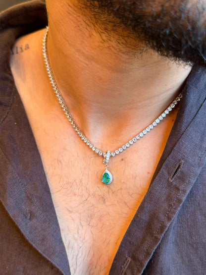 Colar Riviera Premium Cristal + Pingente de Brinde (Escolha a Cor)