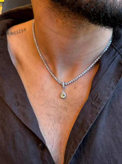 Colar Riviera Premium Cristal + Pingente de Brinde (Escolha a Cor)